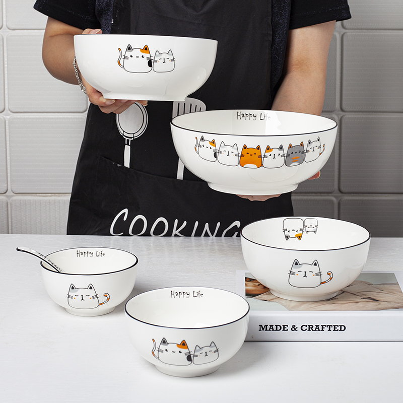 大号汤碗高颜值面碗微波炉专用新款 餐具 陶瓷家用可爱好看饭碗套装