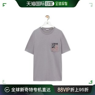 T恤 型短袖 罗意威23新款 欧洲直邮LOEWE 男浅灰色棉质平纹常规版