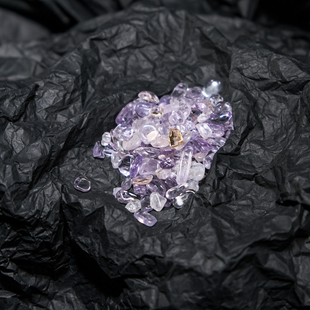 KIK星光碎水晶紫黄晶白水晶装 饰鱼缸天然矿石伴侣袋装 散装 透明高