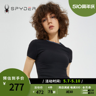 新品 女子TRAINING运动训练T恤22CS436W SPYDERR蜘蛛雪服夏季
