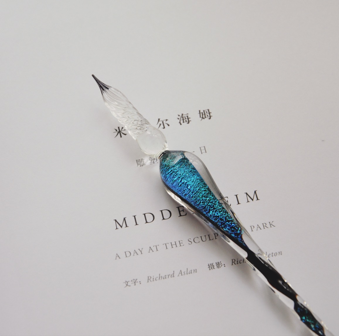 手写笔 玻璃笔纯手工制作 原创玻璃笔套装 向鱼 星空星辰蘸水笔抖音网红水晶笔墨水星空