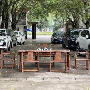 新中式 南美胡桃木茶桌全实木功夫茶桌椅组合家用茶艺桌办公室茶台