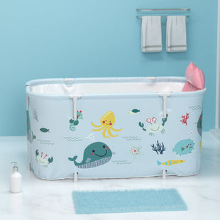可折叠浴桶家用全身保温小户型婴儿桶洗澡满天星110cm大号