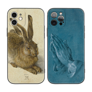 丢勒名画野兔祈祷之手艺术适用iPhone Max手机壳15 14pro苹果678plus
