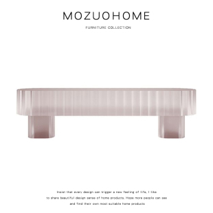 MOZUO墨佐现代简约轻奢设计师客厅曲线造型创意ins圆角长凳电视柜