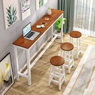 吧台桌家用靠墙窄桌子高脚桌子长条桌长桌子简易长方形奶茶店桌椅