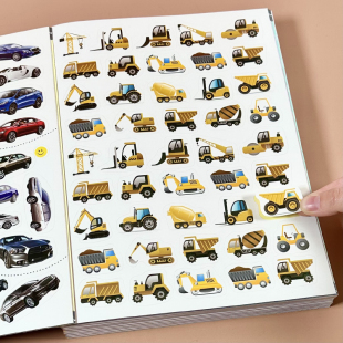 5岁男孩早教启蒙玩具 儿童工程车小汽车贴纸书交通工具贴贴画2