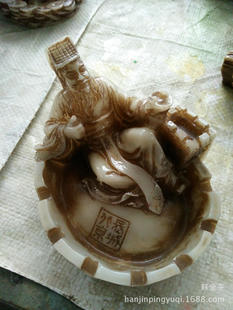 古玩摆件做旧仿古骨雕摆件礼品创意工艺品树脂烟灰缸