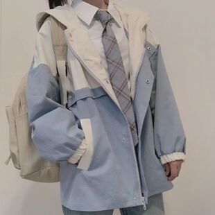 BF风衣夹克 宽松小个子学院风工装 新款 有里布春秋季 外套女学生韩版