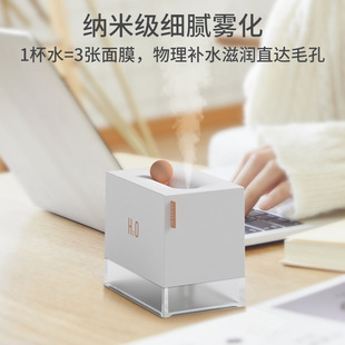 创意小方盒七彩USB充电大容量家用房间居家氛围灯小型空气加湿器