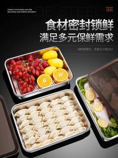 1家用冷冻饺子盒304不锈钢密封保鲜防粘底龙年新款 食物收纳盒带盖