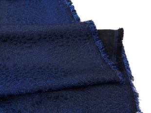 金属感 宝蓝色暗纹肌理化纤提花布料设计感西装 套装 背心裙面料