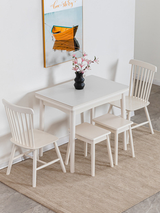 现代简约岩板餐桌实木组合省空间饭桌小户型餐桌椅折叠可伸缩家用