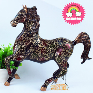 巴基斯坦精铜器20寸高级精雕马 动物手进口手工艺术铜制摆设