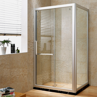 钢化玻璃整体浴室隔断淋浴门 3C移门淋浴房 浴室方形简易淋浴房