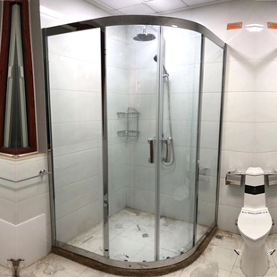定制扇形不锈钢淋浴房浴室弧形简易淋浴门