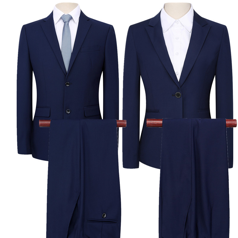 蓝色西装 套装 沃尔沃4S店新款 西服西裤 男女职业工作服沃尔沃工装