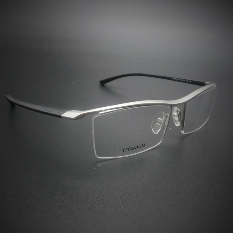 保时捷款 近视眼镜男超轻纯钛半框眼镜P8189眉线框运动镜 高端眼镜