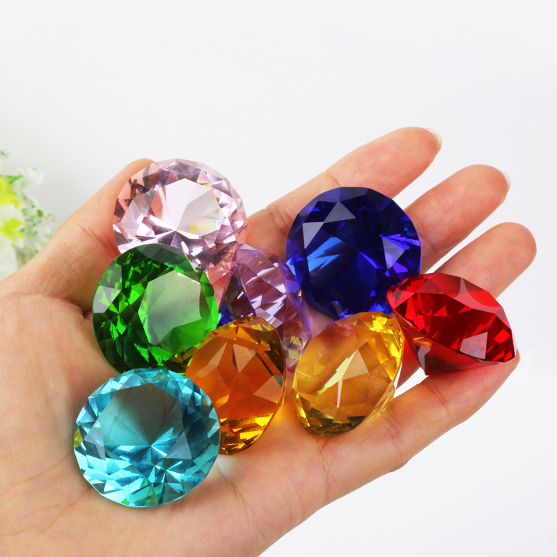 儿童玩具透明彩色水晶玻璃钻石仿真宝石女孩公主礼物美甲拍摄道具