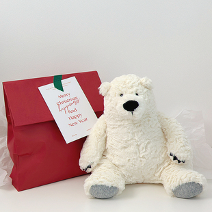 北欧ins柔软北极熊公仔毛绒玩偶陪睡儿童玩具安抚熊娃娃新年礼物