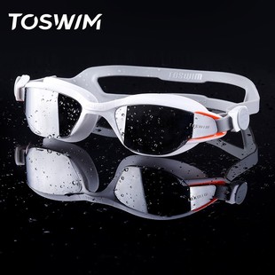 TOSWIM大框泳镜男女士通用近视防水防雾高清游泳眼镜泳帽潜水装 备