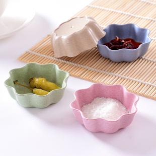 小麦秆树叶小碟子创意小吃盘子日式 餐具醋碟酱油碟骨碟咸菜碟子