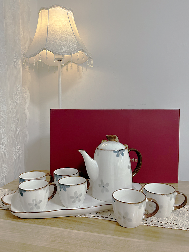 补 墨兰陶瓷凉水壶水杯茶杯套装 家用轻奢高级感冷水壶水具