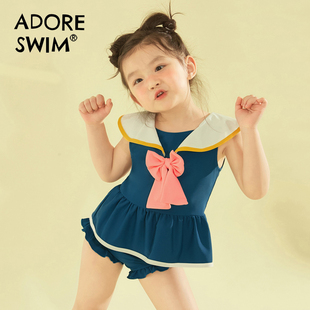 爱多尔2023夏季 新款 女童分体泳衣中大童宝宝公主款 小裙儿童游泳衣