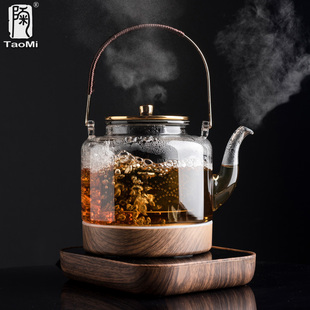陶迷玻璃煮茶壶耐高温玻璃烧水壶大容量养生壶家用电陶炉煮茶器