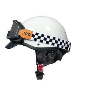 哈雷女士男摩托车电动车半盔日式 瓢盔机车头盔 DOT复古3C认证夏季