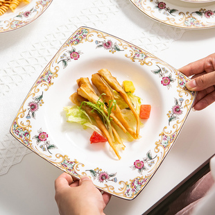 莹辰达家用骨瓷餐具大号盘子陶瓷餐具菜盘汤盘饺子盘创意个性 餐具