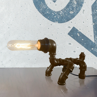 金属水管灯具可带灯泡光源复古工业风桌面吧台插电式 造型灯饰台灯