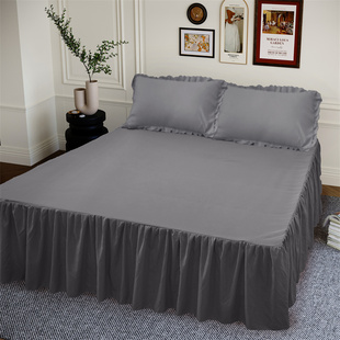 纯棉床裙式 床罩单件全棉防尘保护套1.5米1.8床单床垫床笠防滑 夏季