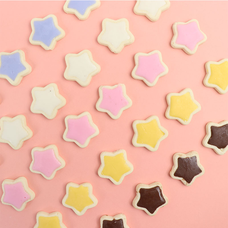巧克力星星夹心饼干五角星草莓塔网红蛋糕装 饰烘焙插件零食
