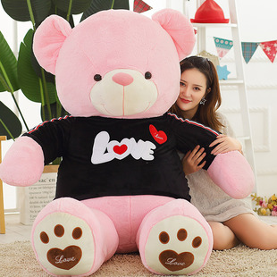 泰迪熊公仔毛绒玩具送女友生日礼物粉色小熊布娃娃蓝色大号抱抱熊