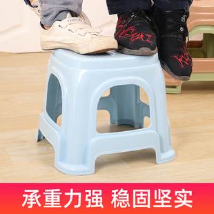 加厚凳子老人洗澡方凳加宽成人凳矮凳儿童换鞋 凳塑料凳子加大工厂