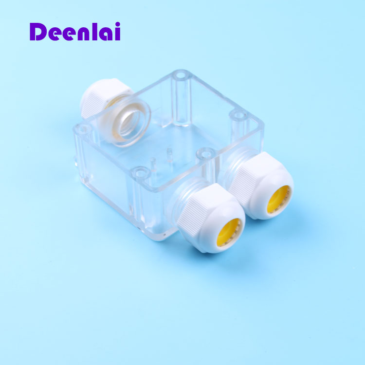 供应Deenlai G712三通IP68防水接线盒透明UV防晒具有CE认证接线盒