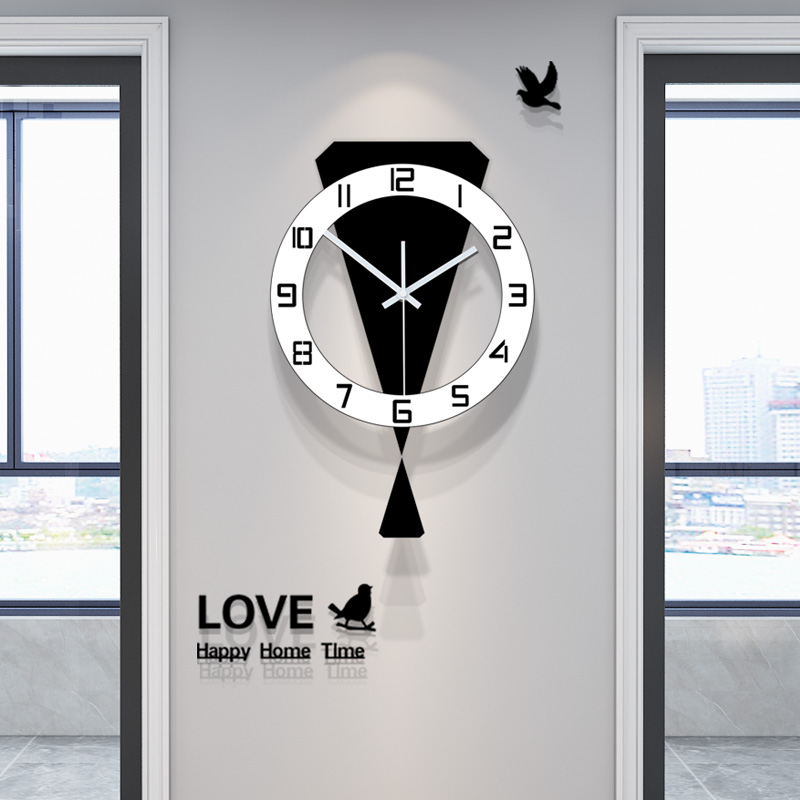 雅刻丽钟表挂钟客厅北欧家用时尚 静音现代艺术墙钟简约创意石英钟