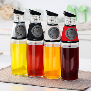 可定量油壶玻璃防漏油瓶按压式 控油调味瓶酱油瓶醋瓶创意厨房用品