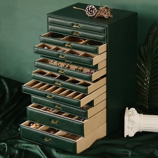 高档大容量多层首饰盒 公主欧式 韩国 珠宝手饰品盒收纳盒木质带锁