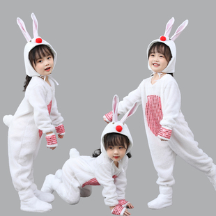 新款 元 旦兔子演出服儿童动物服幼儿园舞台舞蹈服纱裙兔子表演服装
