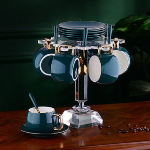 小奢华简约杯架陶瓷杯家用北欧下午茶水具套装 淘礼轩咖啡杯碟欧式