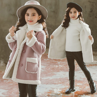 冬天棉衣八到九至十岁中大童小女孩中长款 13洋气呢子大衣 女童时尚