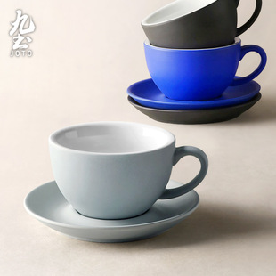 九土日式 克莱因蓝咖啡杯碟陶瓷杯子手冲拉花杯下午茶创意情侣对杯