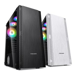 全新富士康台式 机电脑机箱DIY全侧透RGB背线游戏水冷ATX大板机箱