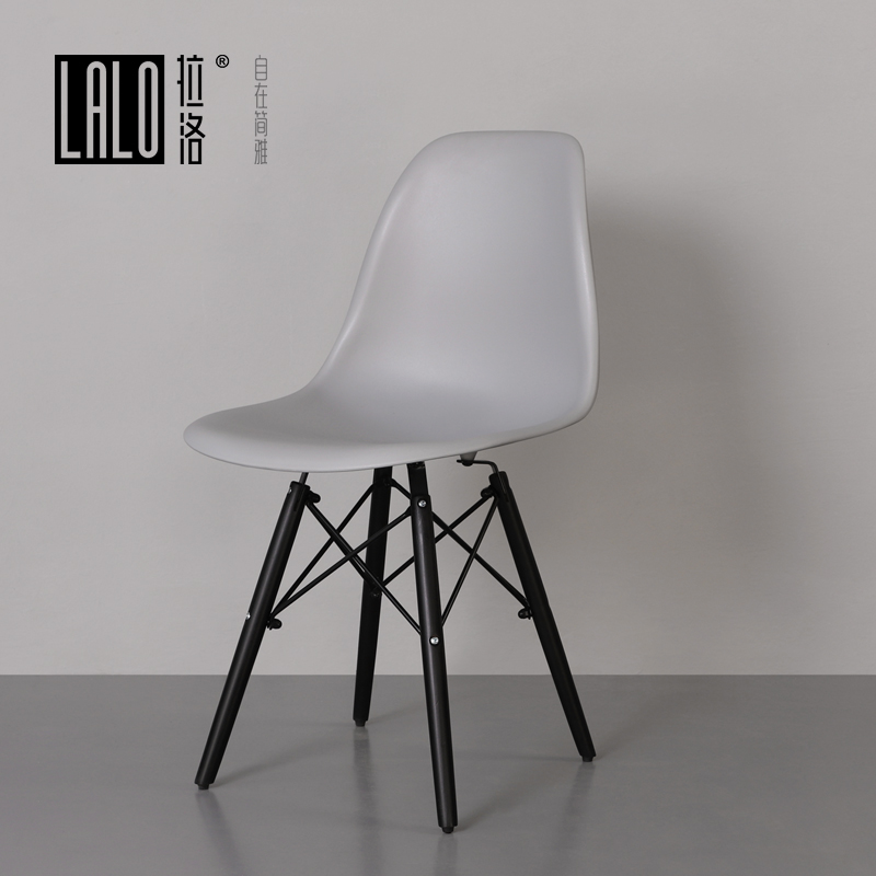黑白灰简约单椅 工作室接待洽淡椅 改良款 拉洛 伊姆斯设计师椅子