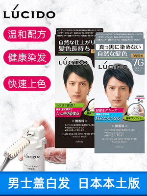 日本本土Lucido伦士度男士 染发剂遮白发专用染发膏植物不伤发速染