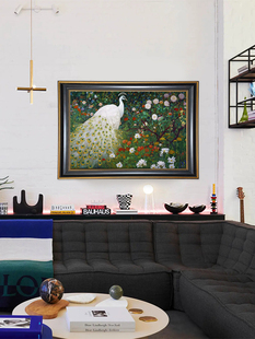 复刻手绘油画白孔雀客厅玄关装 饰画 泰集泉克里姆特世界名画经典