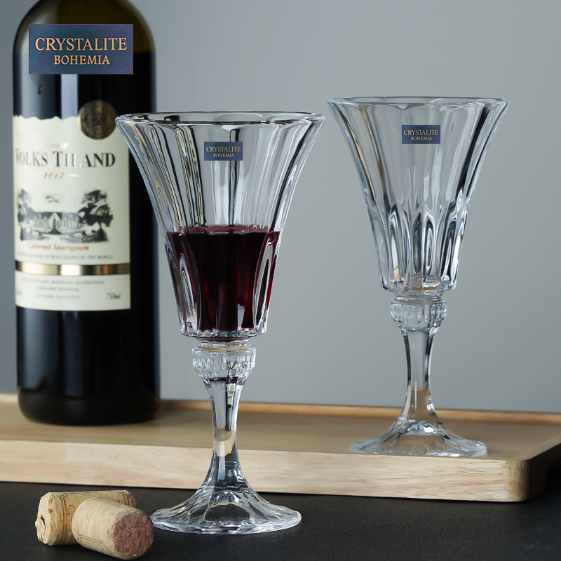 捷克进口BOHEMIA水晶红酒杯家用欧式 复古高脚杯白葡萄酒杯香槟杯