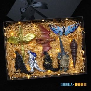 哥斯拉怪兽之王手办模型恐龙玩具哥吉拉可动公仔摆件基多拉礼品盒